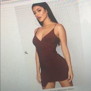 Burgundy wrap body on dress
